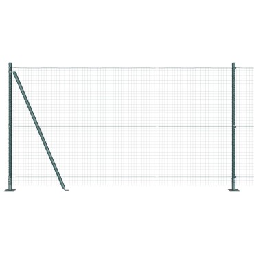 vidaXL Φράχτης Welded Wire  με 13 φλαγκάτες πόστα Πράσινος 1.2x25 μ Ατσάλι