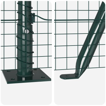 vidaXL Φράχτης Welded Wire  με 13 φλαγκάτες πόστα Πράσινος 1.2x25 μ Ατσάλι