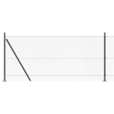 vidaXL Σετ Πόλων Περίφραξης Σετ 2 Γκρι Μέταλλο 10x1 μ Ανθεκτικό
