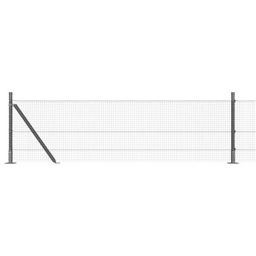 vidaXL Γκρι Σετ Δοκών Φράχτη Σετ 2 Γκρι Μέταλλο 25x0.5 m Ανθεκτικό