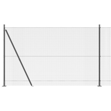 vidaXL Συρμάτινος Φράχτης με 13 Στυλούς Γκρι 1.6x2.5 m Ατσάλι