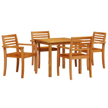 vidaXL Σετ Κήπου 5 τεμ. από Μασίφ Ξύλο Ακακίας 85x85x75cm