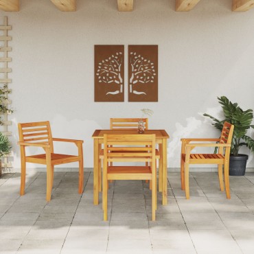 vidaXL Σετ Κήπου 5 τεμ. από Μασίφ Ξύλο Ακακίας 85x85x75cm