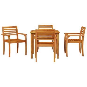 vidaXL Σετ Κήπου 5 τεμ. από Μασίφ Ξύλο Ακακίας 85x85x75cm