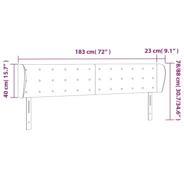 vidaXL Κεφαλάρι με Πτερύγια Γκρι 183x23x78/88cm Συνθετικό Δέρμα 1 τεμ.