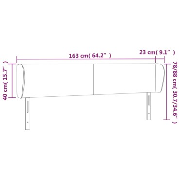 vidaXL Κεφαλάρι με Πτερύγια Γκρι 163x23x78/88cm Συνθετικό Δέρμα 1 τεμ.