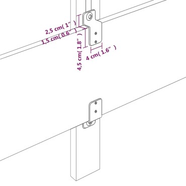 vidaXL Κεφαλάρι με Πτερύγια Γκρι 93x23x78/88cm Συνθετικό Δέρμα 1 τεμ.