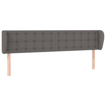 vidaXL Κεφαλάρι με Πτερύγια Γκρι 203x23x78/88cm Συνθετικό Δέρμα 1 τεμ.
