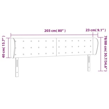 vidaXL Κεφαλάρι με Πτερύγια Γκρι 203x23x78/88cm Συνθετικό Δέρμα 1 τεμ.