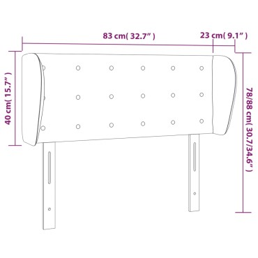 vidaXL Κεφαλάρι με Πτερύγια Γκρι 83x23x78/88cm Συνθετικό Δέρμα 1 τεμ.