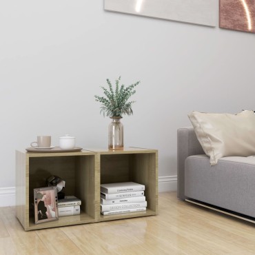 vidaXL Έπιπλα Τηλεόρασης 2 τεμ. Sonoma Δρυς 37x35x37cm Επεξ. Ξύλο