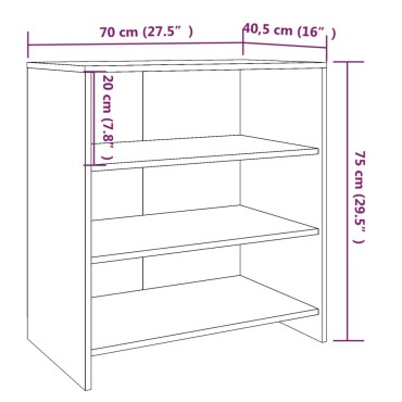 vidaXL Ντουλάπι Καπνιστή Δρυς 70x40,5x75cm από Επεξεργασμένο Ξύλο 1 τεμ.
