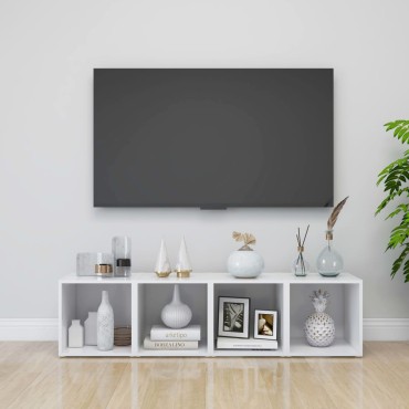 vidaXL Έπιπλο Τηλεόρασης Λευκό 37x35x37cm από Μοριοσανίδα