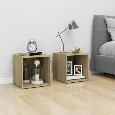vidaXL Έπιπλο Τηλεόρασης Sonoma Δρυς 37x35x37cm από Επεξ. Ξύλο