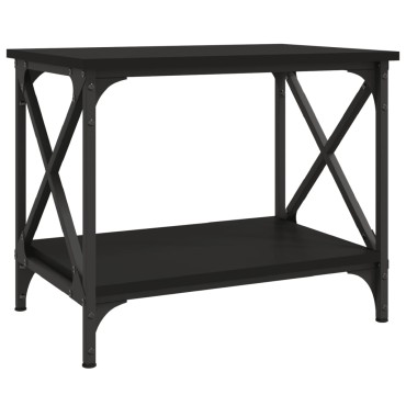vidaXL Βοηθητικό Τραπέζι Μαύρο 55x38x45cm από Επεξεργασμένο Ξύλο
