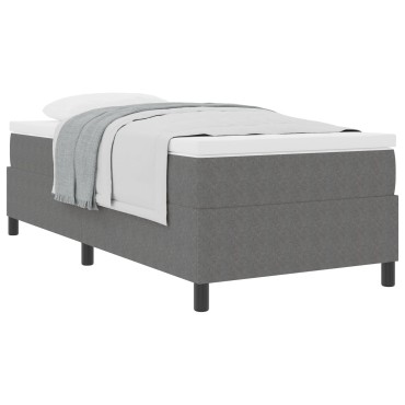 vidaXL Κρεβάτι Box Spring με Στρώμα Γκρι Μονό Βελούδο