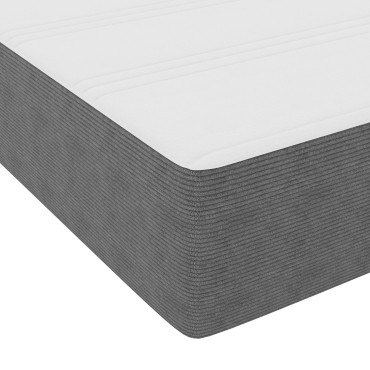 vidaXL Κρεβάτι Box Spring με Στρώμα Γκρι Μονό Βελούδο