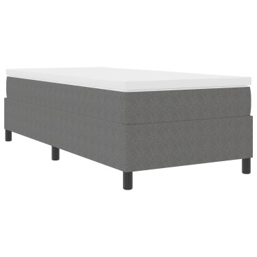 vidaXL Κρεβάτι Box Spring με Στρώμα Γκρι Μονό Βελούδο