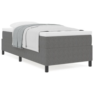 vidaXL Κρεβάτι Box Spring με Στρώμα Γκρι Μονό Βελούδο
