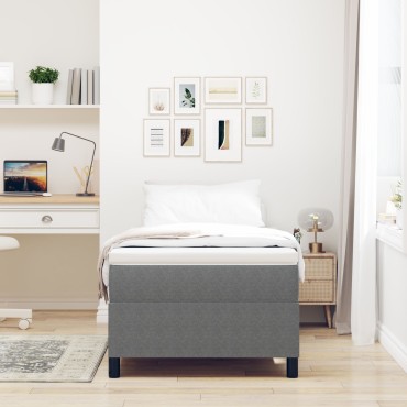 vidaXL Κρεβάτι Box Spring με Στρώμα Γκρι Μονό Βελούδο
