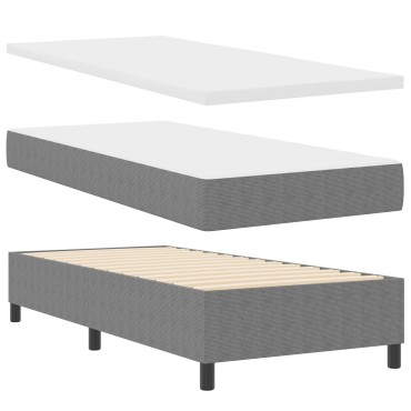 vidaXL Κρεβάτι Box Spring με Στρώμα Γκρι Μονό Βελούδο