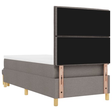 vidaXL Box Spring Κρεβάτι με Στρώμα & Πάγκο Καρύδι 80x200 εκ Ύφασμα