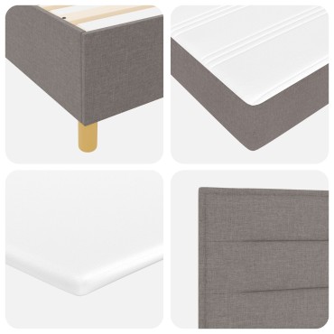 vidaXL Box Spring Κρεβάτι με Στρώμα & Πάγκο Καρύδι 80x200 εκ Ύφασμα