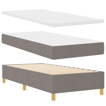 vidaXL Box Spring Κρεβάτι με Στρώμα & Πάγκο Καρύδι 80x200 εκ Ύφασμα