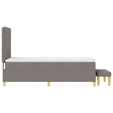 vidaXL Box Spring Κρεβάτι με Στρώμα & Πάγκο Καρύδι 80x200 εκ Ύφασμα