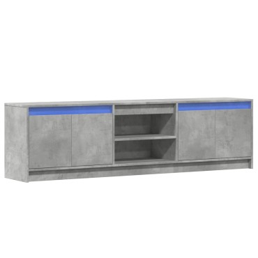 vidaXL Έπιπλο Τηλεόρασης με LED Γκρι Σκυρ. 180x34x50cm Επεξ. Ξύλο
