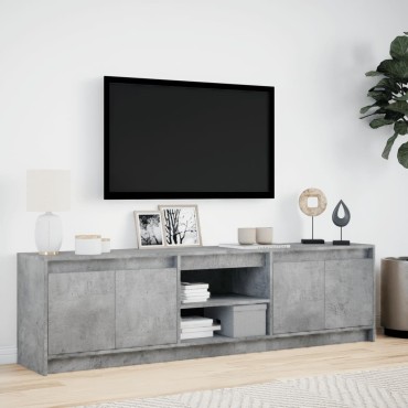 vidaXL Έπιπλο Τηλεόρασης με LED Γκρι Σκυρ. 180x34x50cm Επεξ. Ξύλο