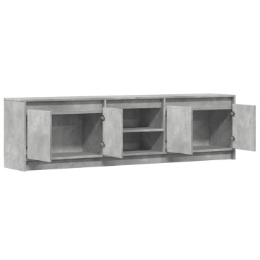 vidaXL Έπιπλο Τηλεόρασης με LED Γκρι Σκυρ. 180x34x50cm Επεξ. Ξύλο