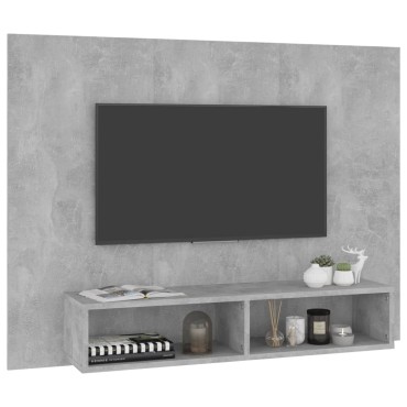 vidaXL Έπιπλο Τηλεόρασης Τοίχου Γκρι Σκυρ. 120x23,5x90cm Μοριοσανίδα