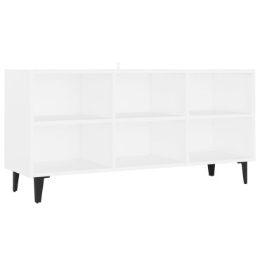 vidaXL Έπιπλο Τηλεόρασης Καπνιστή Λευκό 103,5x30x50cm Μεταλλικά Πόδια