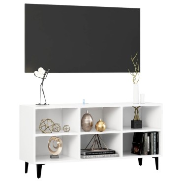 vidaXL Έπιπλο Τηλεόρασης Καπνιστή Λευκό 103,5x30x50cm Μεταλλικά Πόδια