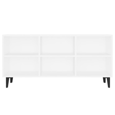 vidaXL Έπιπλο Τηλεόρασης Καπνιστή Λευκό 103,5x30x50cm Μεταλλικά Πόδια