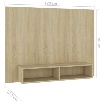 vidaXL Έπιπλο Τηλεόρασης Τοίχου Sonoma Δρυς 120x23,5x90cm Μοριοσανίδα
