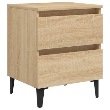 vidaXL Κομοδίνο Sonoma Δρυς 40x35x50cm από Επεξ. Ξύλο 1 τεμ.