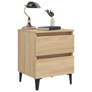 vidaXL Κομοδίνο Sonoma Δρυς 40x35x50cm από Επεξ. Ξύλο 1 τεμ.