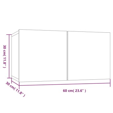 vidaXL Έπιπλα Τηλεόρασης Τοίχου 4 τεμ. Καπν. Δρυς 60x30x30cm Επ. Ξύλο
