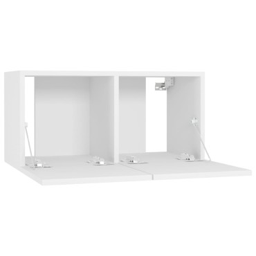 vidaXL Έπιπλα Τηλεόρασης 4 τεμ. Λευκά 60x30x30cm από Επεξ. Ξύλο