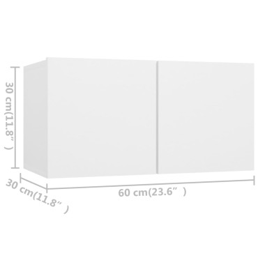 vidaXL Έπιπλα Τηλεόρασης 4 τεμ. Λευκά 60x30x30cm από Επεξ. Ξύλο
