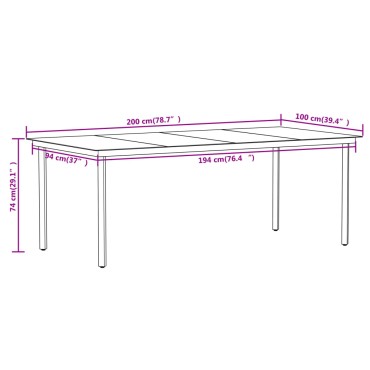 vidaXL Σετ Τραπεζαρίας Κήπου 9 τεμ. Μαύρο 64x65x90cm