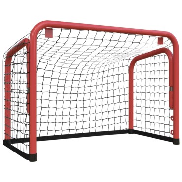 vidaXL Τέρμα Χόκεϊ με Δίχτυ Κόκκινο/Λευκό 68x32x47 εκ. Ατσάλι/Πολυεστ.