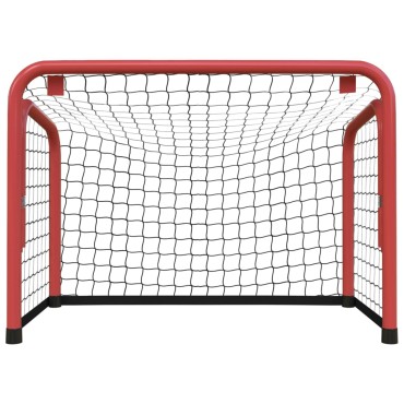 vidaXL Τέρμα Χόκεϊ με Δίχτυ Κόκκινο/Λευκό 68x32x47 εκ. Ατσάλι/Πολυεστ.
