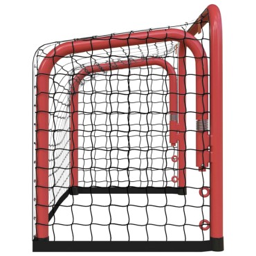 vidaXL Τέρμα Χόκεϊ με Δίχτυ Κόκκινο/Λευκό 68x32x47 εκ. Ατσάλι/Πολυεστ.