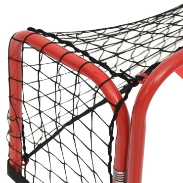 vidaXL Τέρμα Χόκεϊ με Δίχτυ Κόκκινο/Λευκό 68x32x47 εκ. Ατσάλι/Πολυεστ.
