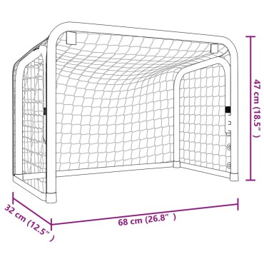 vidaXL Τέρμα Χόκεϊ με Δίχτυ Κόκκινο/Λευκό 68x32x47 εκ. Ατσάλι/Πολυεστ.