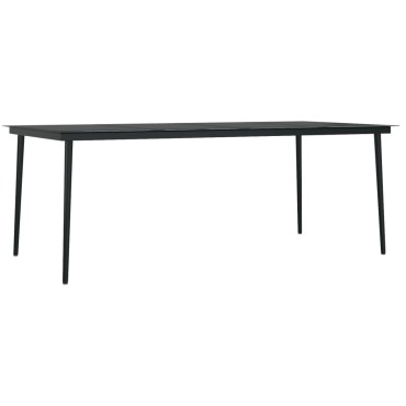 vidaXL Σετ Τραπεζαρίας Κήπου 7 τεμ. Μαύρο 64x65x90cm