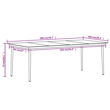 vidaXL Σετ Τραπεζαρίας Κήπου 7 τεμ. Μαύρο 64x65x90cm